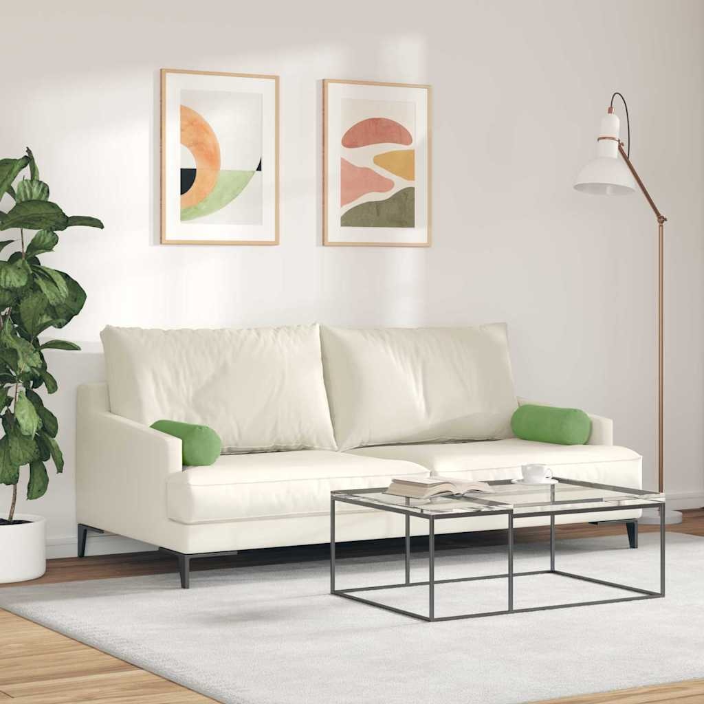 VidaXL Bolster Kussens 2 pcs Lichtgroen Ø 15 x 40 cm Katoen Stof