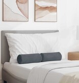 VidaXL Bolster Kussens 2 pcs Donkergrijs Ø 15 x 40 cm Katoen Stof