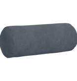 VidaXL Bolster Kussens 2 pcs Donkergrijs Ø 15 x 40 cm Katoen Stof