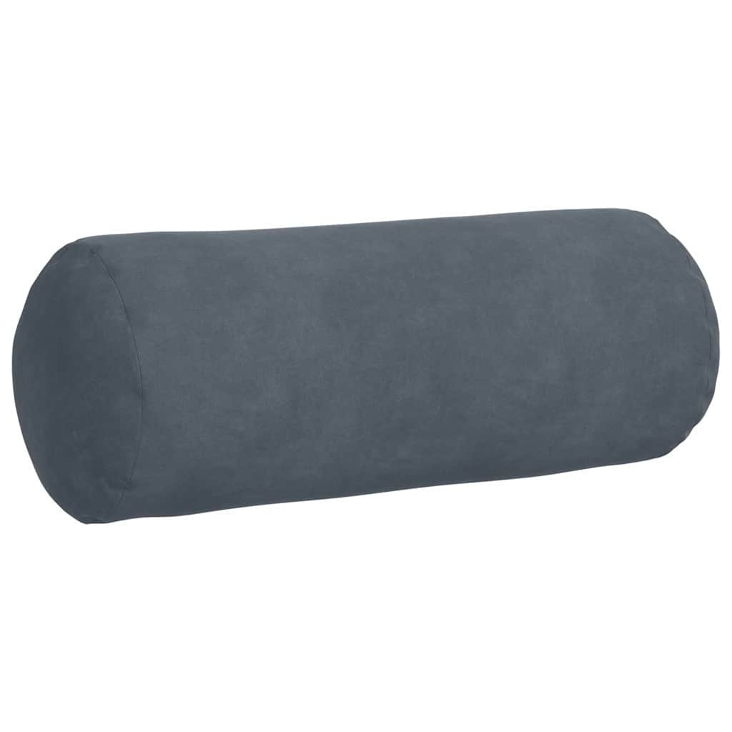 VidaXL Bolster Kussens 2 pcs Donkergrijs Ø 15 x 40 cm Katoen Stof