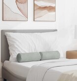 VidaXL Bolster Kussens 2 pcs Lichtgrijs Ø 15 x 40 cm Katoen Stof