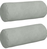 VidaXL Bolster Kussens 2 pcs Lichtgrijs Ø 15 x 40 cm Katoen Stof