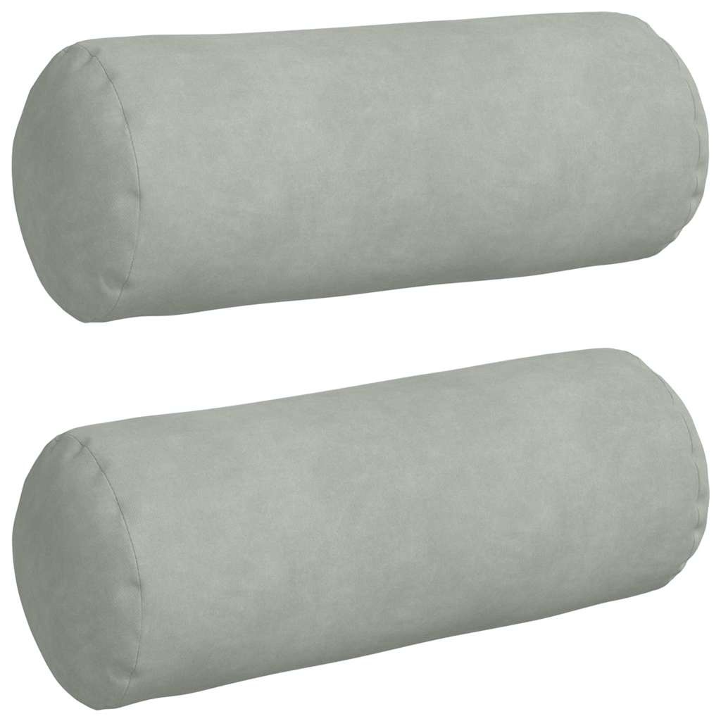 VidaXL Bolster Kussens 2 pcs Lichtgrijs Ø 15 x 40 cm Katoen Stof