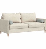 VidaXL Bolster Kussens 2 pcs Lichtgrijs Ø 15 x 40 cm Katoen Stof