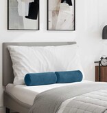 VidaXL Bolster Kussens 2 pcs Blauw Ø 15 x 40 cm Katoen Stof