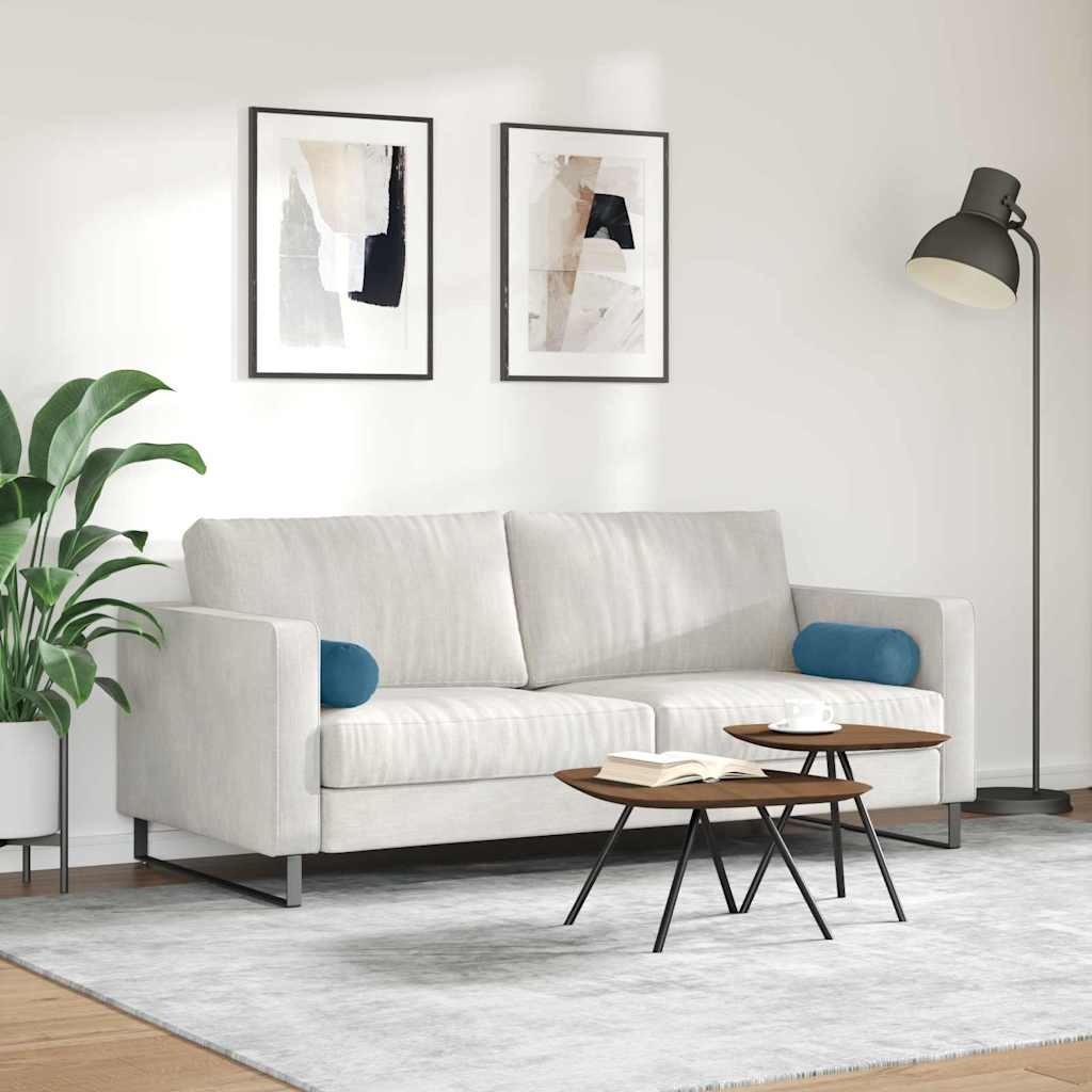 VidaXL Bolster Kussens 2 pcs Blauw Ø 15 x 40 cm Katoen Stof