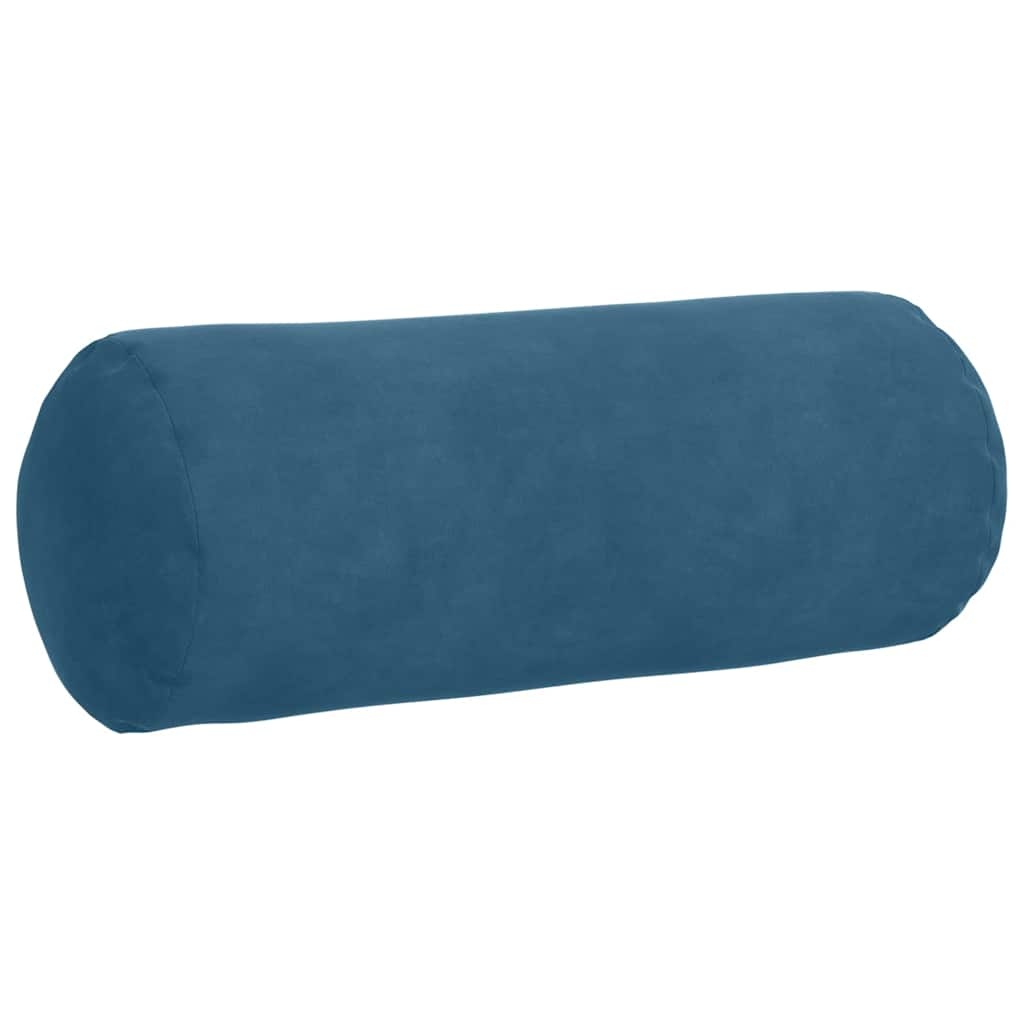 VidaXL Bolster Kussens 2 pcs Blauw Ø 15 x 40 cm Katoen Stof
