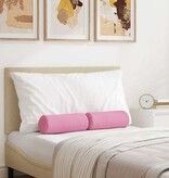 VidaXL Bolster Kussens 2 pcs Roze Ø 15 x 40 cm Stof