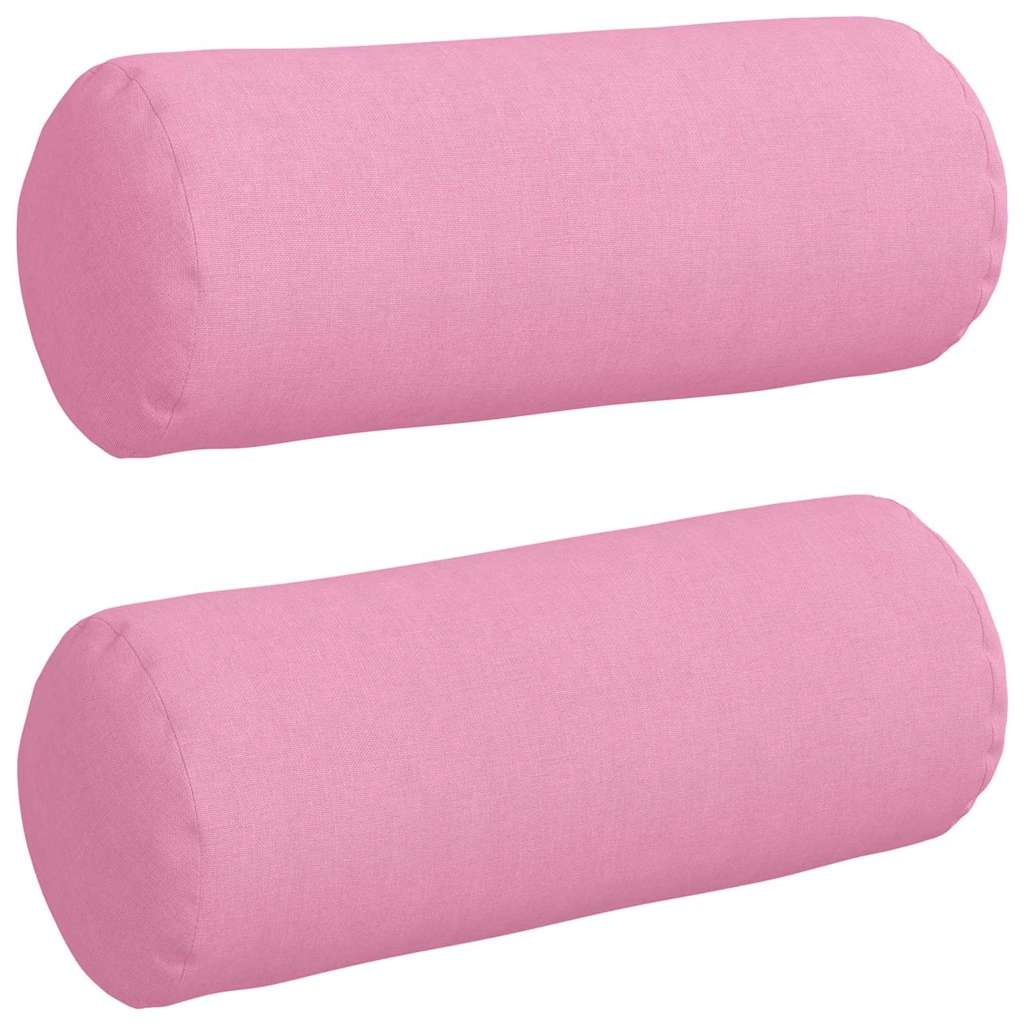 VidaXL Bolster Kussens 2 pcs Roze Ø 15 x 40 cm Stof