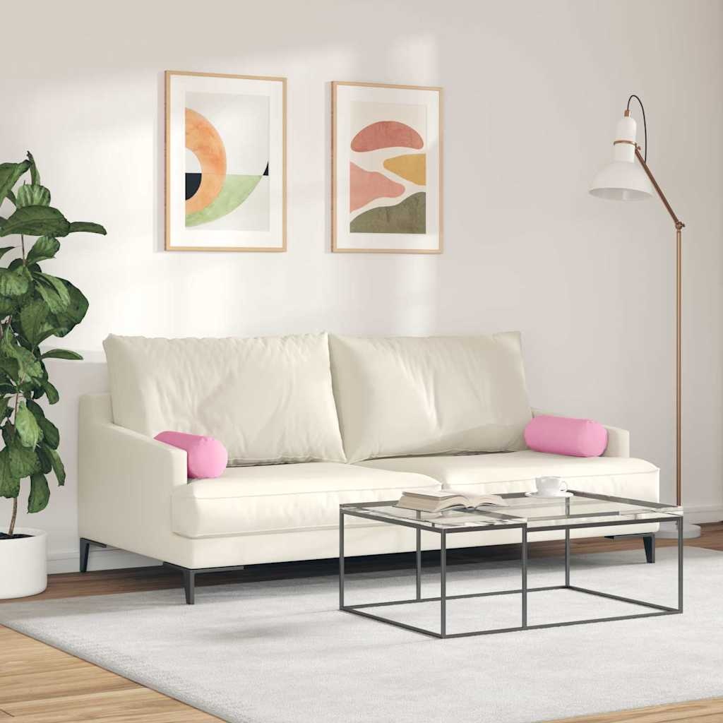 VidaXL Bolster Kussens 2 pcs Roze Ø 15 x 40 cm Stof