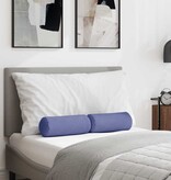 VidaXL Bolster Kussens 2 pcs Jeans Blauw Ø 15 x 40 cm Stof