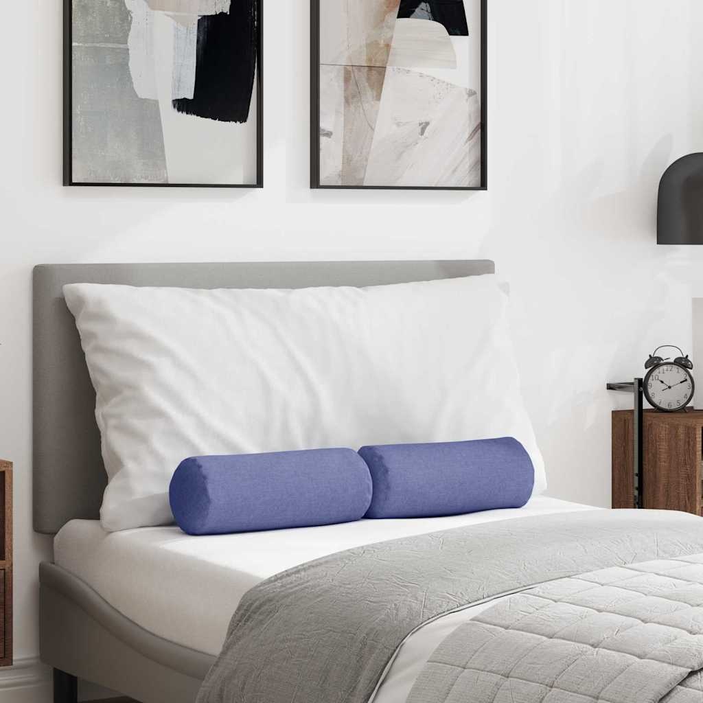 VidaXL Bolster Kussens 2 pcs Jeans Blauw Ø 15 x 40 cm Stof