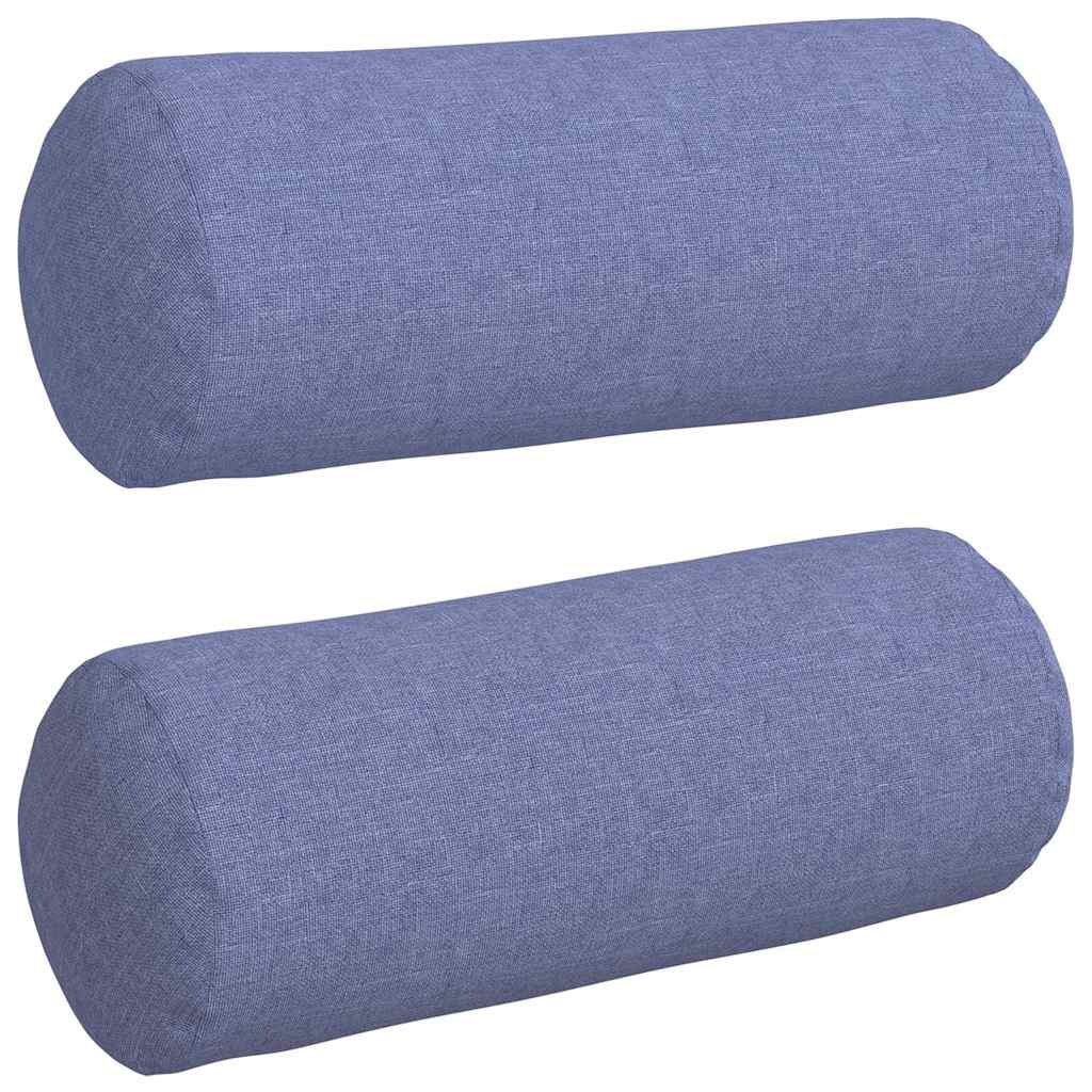 VidaXL Bolster Kussens 2 pcs Jeans Blauw Ø 15 x 40 cm Stof