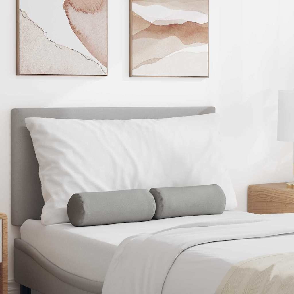 VidaXL Bolster Kussens 2 pcs Wolkengrijs Ø 15 x 40 cm Stof