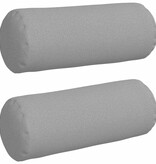 VidaXL Bolster Kussens 2 pcs Wolkengrijs Ø 15 x 40 cm Stof