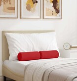 VidaXL Bolster Kussens 2 pcs Rood Ø 15 x 40 cm Stof