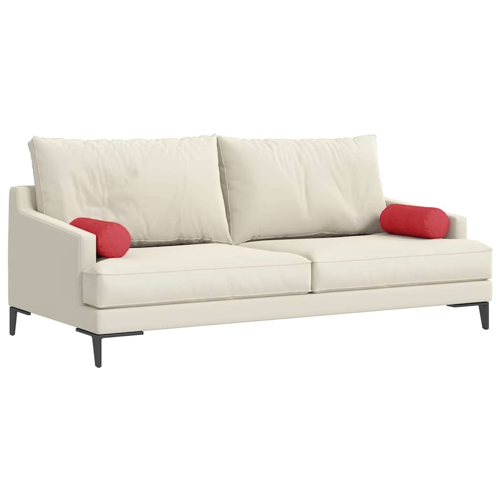 VidaXL Bolster Kussens 2 pcs Rood Ø 15 x 40 cm Stof