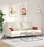 VidaXL Bolster Kussens 2 pcs Rood Ø 15 x 40 cm Stof