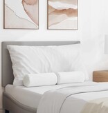 VidaXL Bolster Kussens 2 pcs Wit Ø 15 x 40 cm Stof