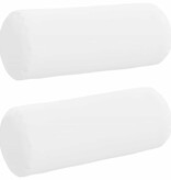 VidaXL Bolster Kussens 2 pcs Wit Ø 15 x 40 cm Stof