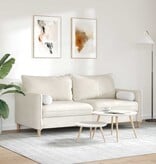 VidaXL Bolster Kussens 2 pcs Wit Ø 15 x 40 cm Stof