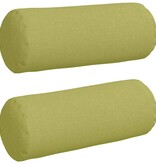 VidaXL Bolster Kussens 2 pcs Lichtgroen Ø 15 x 40 cm Stof