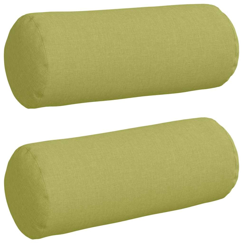 VidaXL Bolster Kussens 2 pcs Lichtgroen Ø 15 x 40 cm Stof