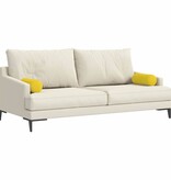 VidaXL Bolster Kussens 2 pcs Lichtgeel Ø 15 x 40 cm Stof