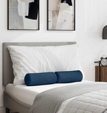 VidaXL Bolster Kussens 2 pcs Blauw Ø 15 x 40 cm Stof