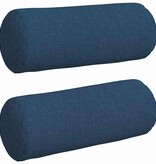 VidaXL Bolster Kussens 2 pcs Blauw Ø 15 x 40 cm Stof