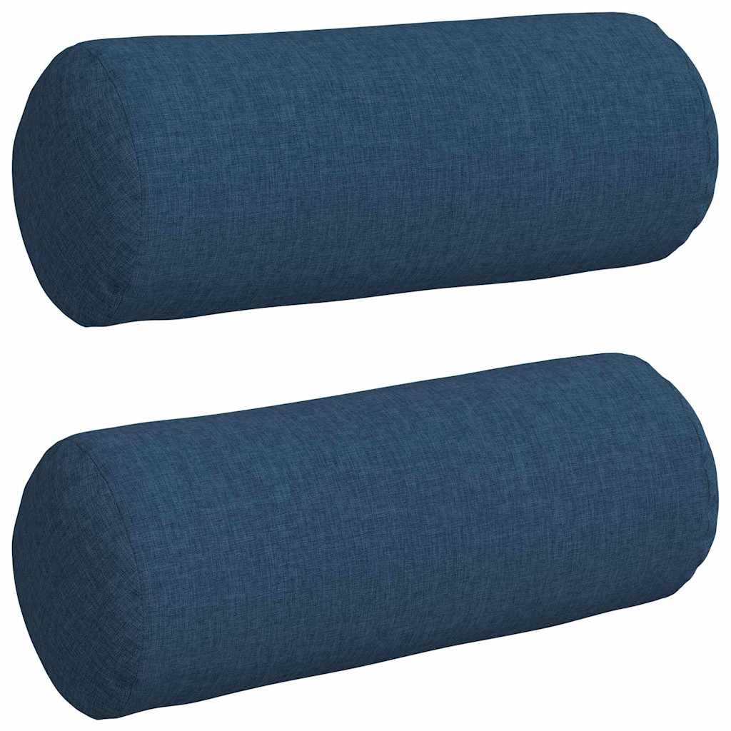 VidaXL Bolster Kussens 2 pcs Blauw Ø 15 x 40 cm Stof