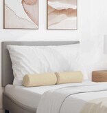 VidaXL Bolster Kussens 2 pcs Crème Ø 15 x 40 cm Stof