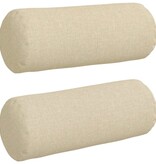 VidaXL Bolster Kussens 2 pcs Crème Ø 15 x 40 cm Stof