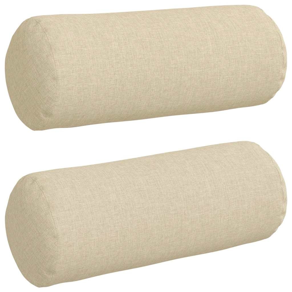 VidaXL Bolster Kussens 2 pcs Crème Ø 15 x 40 cm Stof