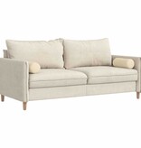 VidaXL Bolster Kussens 2 pcs Crème Ø 15 x 40 cm Stof