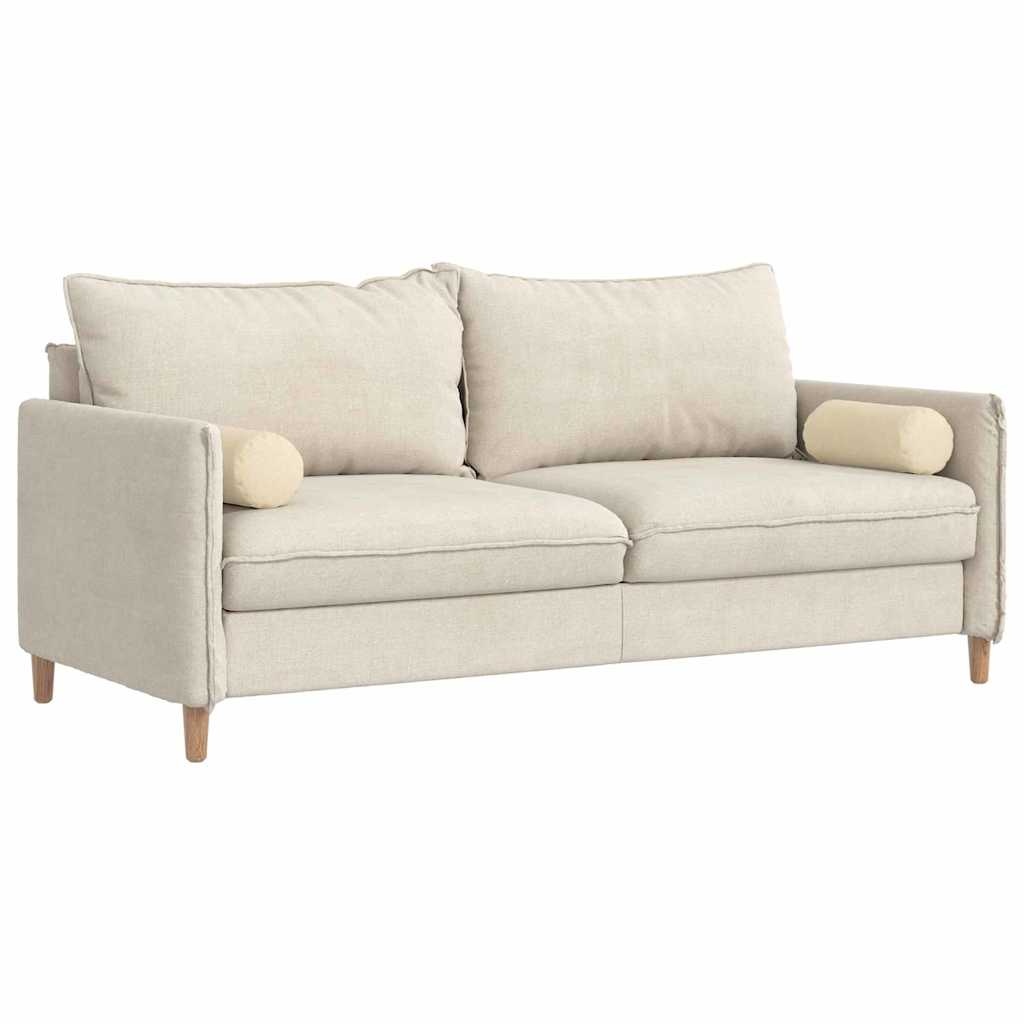 VidaXL Bolster Kussens 2 pcs Crème Ø 15 x 40 cm Stof