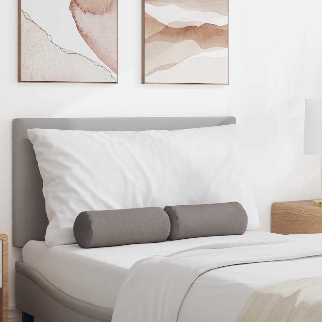 VidaXL Bolster Kussens 2 pcs Taupe Ø 15 x 40 cm Stof