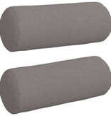 VidaXL Bolster Kussens 2 pcs Taupe Ø 15 x 40 cm Stof