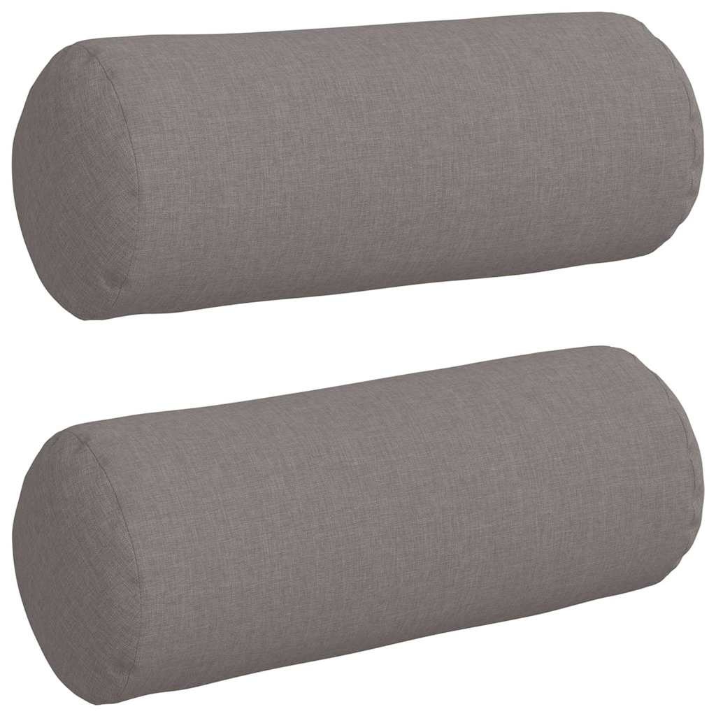 VidaXL Bolster Kussens 2 pcs Taupe Ø 15 x 40 cm Stof