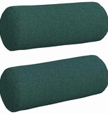 VidaXL Bolster Kussens 2 pcs Donkergroen Ø 15 x 40 cm Stof