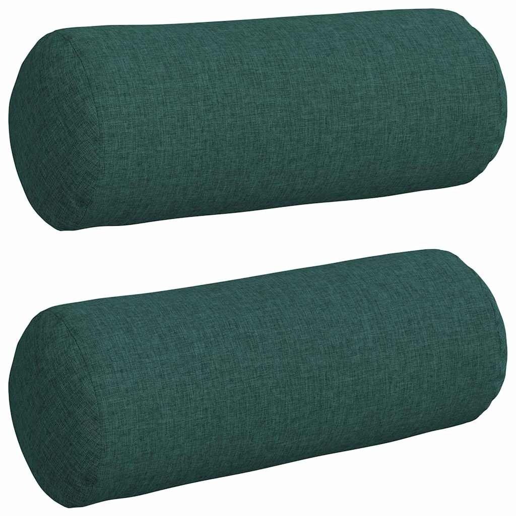 VidaXL Bolster Kussens 2 pcs Donkergroen Ø 15 x 40 cm Stof
