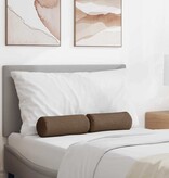 VidaXL Bolster Kussens 2 pcs Bruin Ø 15 x 40 cm Stof