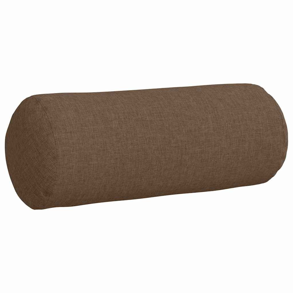 VidaXL Bolster Kussens 2 pcs Bruin Ø 15 x 40 cm Stof