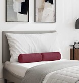 VidaXL Bolster Kussens 2 pcs Wijnrood Ø 15 x 40 cm Stof