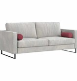 VidaXL Bolster Kussens 2 pcs Wijnrood Ø 15 x 40 cm Stof