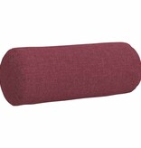 VidaXL Bolster Kussens 2 pcs Wijnrood Ø 15 x 40 cm Stof