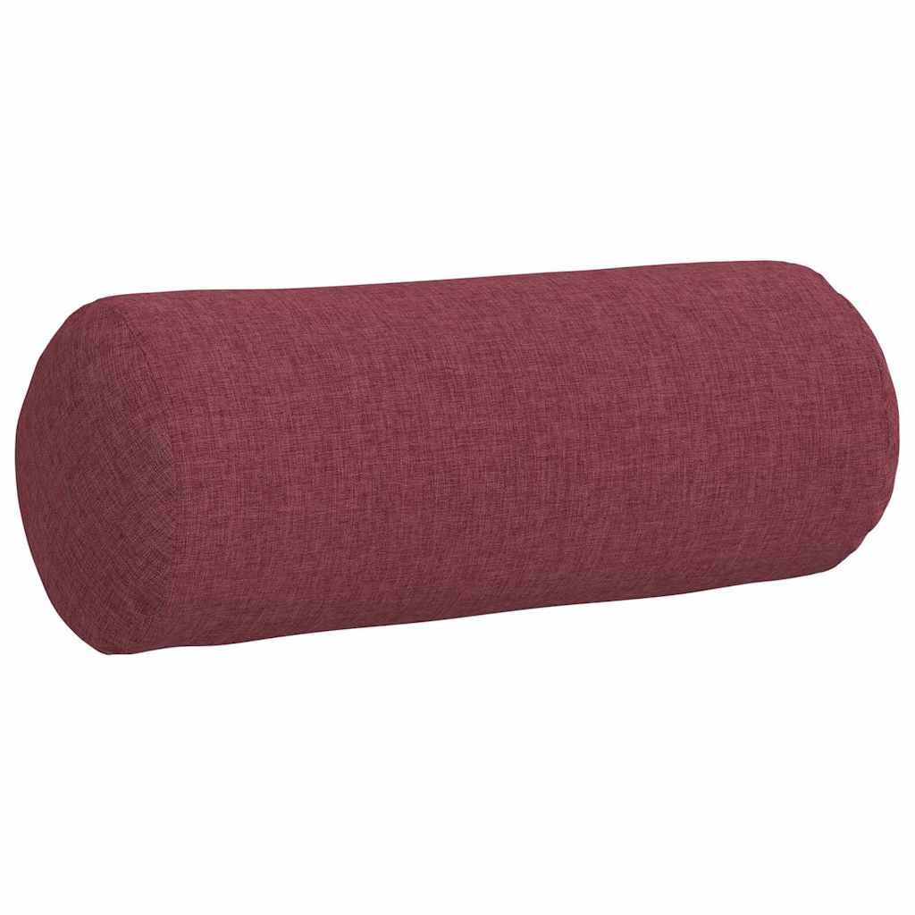 VidaXL Bolster Kussens 2 pcs Wijnrood Ø 15 x 40 cm Stof