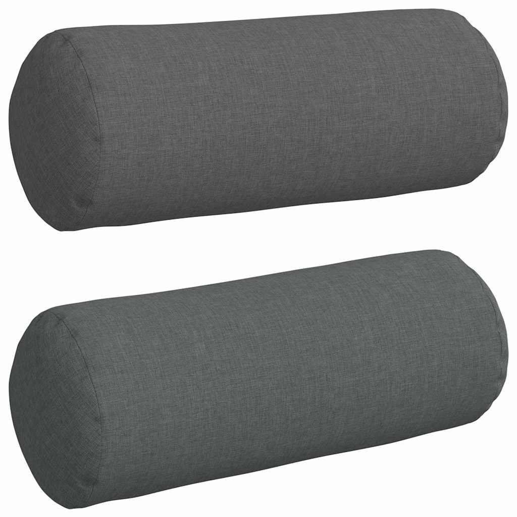 VidaXL Bolster Kussens 2 pcs Donkergrijs Ø 15 x 40 cm Stof