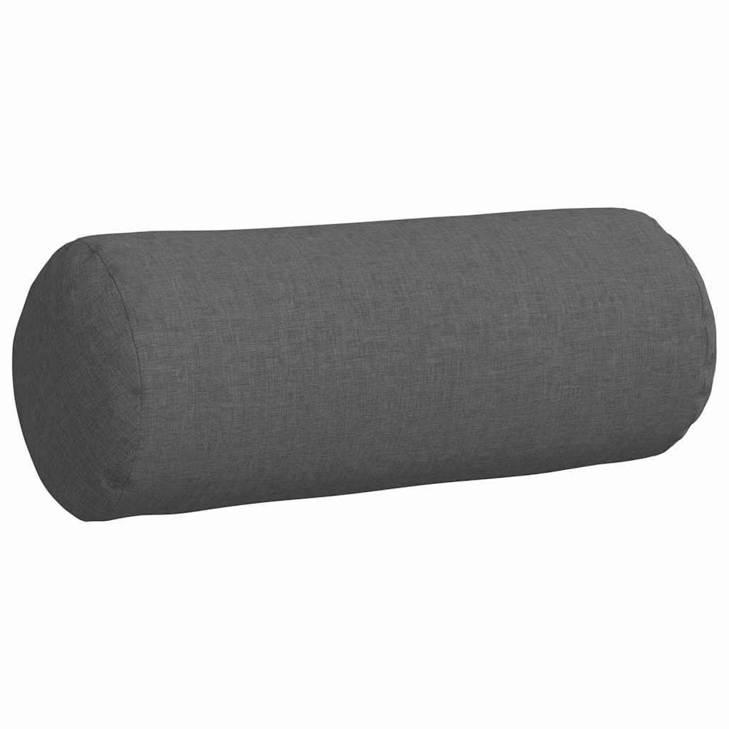 VidaXL Bolster Kussens 2 pcs Donkergrijs Ø 15 x 40 cm Stof