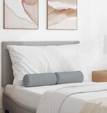VidaXL Bolster Kussens 2 pcs Lichtgrijs Ø 15 x 40 cm Stof